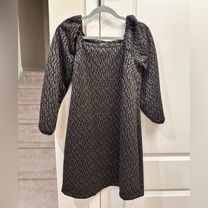 Loft Shimmer Leopard Long Sleeve Dress